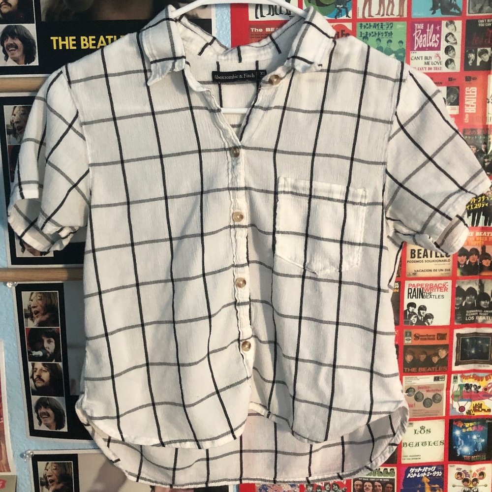 Abercrombie & Fitch grid crop top